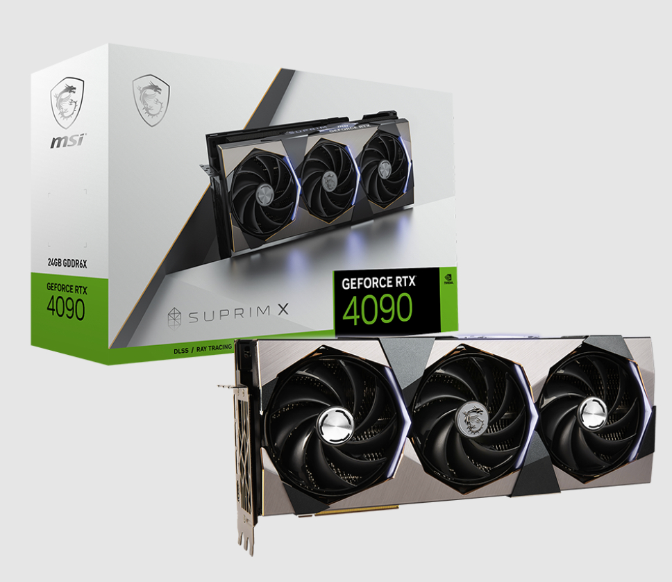  nVIDIA GeForce RTX 4090 SUPRIM X 24G <br>Boost Mode: 2625 MHz, 1x HDMI/ 3x DP, Max Resolution: 7680 x 4320, 1x 16-Pin Connector, Recommended: 1000W  